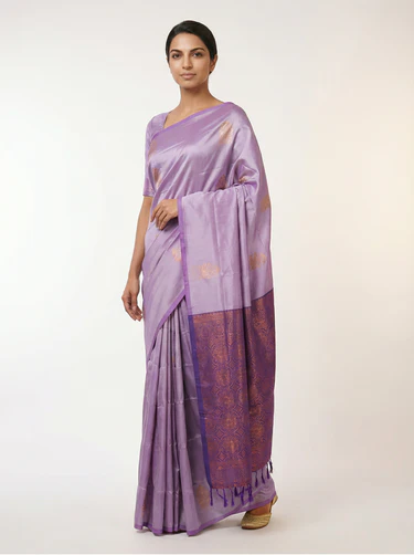 Art Silk Classic Lavender Saree with Jacquard Work